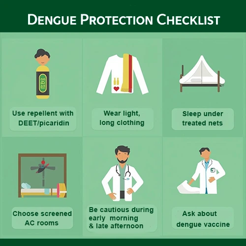b2 body - (2) Travel checklist infographic (repellent, long sleeves, mosquito net, vaccine consultation).